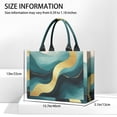 thumbnail image 3 of Large Capacity Tote Bag,Blue Marble Gold Line Pattern Handbag Fashion Luxury Tote Bag,15.7"x13"x 5.1" Inches,Laptop Compatible, 3 of 6