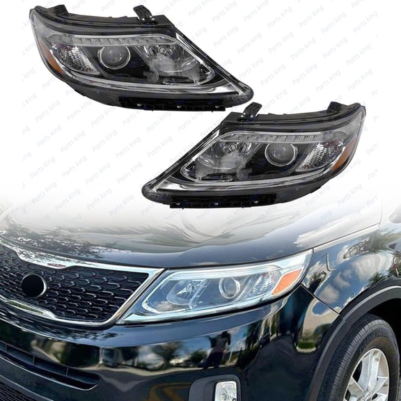 For 2014 2015 Kia Sorento EX SX Halogen LED DRL Projector Headlights Left Right