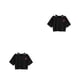 thumbnail image 3 of Sonducket Ropa de verano con cuello en V de rosa para mujer, camiseta ahuecada a la moda, camisetas cortas informales estampadas divertidas, casa 2piezas, 3 of 6
