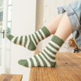 thumbnail image 5 of Calcetines para mujer, calcetines cálidos de invierno para mujeres y niñas, calcetines de tubo medio a rayas de lana de coral de invierno para mujer, calcetines cálidos para dormir, 5 of 5