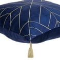 thumbnail image 2 of Parkland Collection Zella 20x20" Quilted Fabric Throw Pillow in Blue/Gold, 2 of 4
