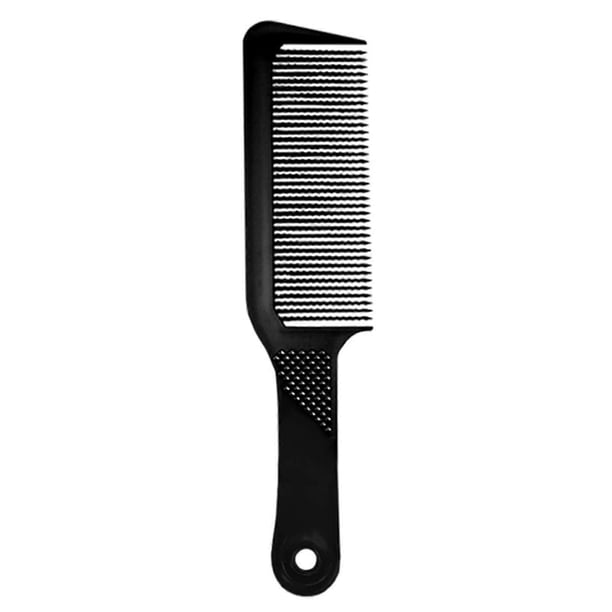 Peine de barbero antiestático de carbono con mango antideslizante para peluquería profesional, color negro.
