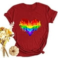 thumbnail image 5 of Busydd Womens Tops LGBT Inspirational Pride Shirts Trendy Colorful Heart Graphic Tee Tops Summer Casual Short Sleeve Equality Shirts Round Neck Comfy Versatile Blouses Going Out Tops for Women, 5 of 8