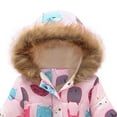 thumbnail image 2 of Pandaie Girl's Winter Coat Jacket Toddler Fleece Lined Hooded Down Puffy Outwear Kids Zipper Cute Snow Clothes with Pockets Pink 11-12T, 2 of 3