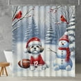 thumbnail image 2 of Hello Winter Shih Tzu Football Snowman Welcome Snowy Morning Shower Curtain Lion Dog Lover Gifts Waterproof Bathroom Bathtub Curtain - 01012, 2 of 5