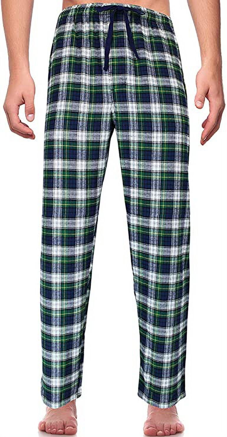 Sleepwear Mens Flannel Pajama Pants, Long Plaid Pj Bottoms - Walmart.com