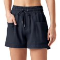 thumbnail image 3 of Women'S Linen Shorts Casual Summer Shorts High Waisted Comfy Pull on Shorts with Pockets Navy Blue S, 3 of 7