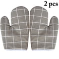 thumbnail image 2 of Oven Mittens Heatproof Non-slip 2PCS Cotton Linen Kitchen Mittens Baking Mitts, 2 of 10