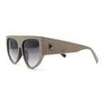 thumbnail image 3 of Womens Flat Top Futurism Triangular Plastic Thick Arm Sunglasses Beige - Smoke, 3 of 4