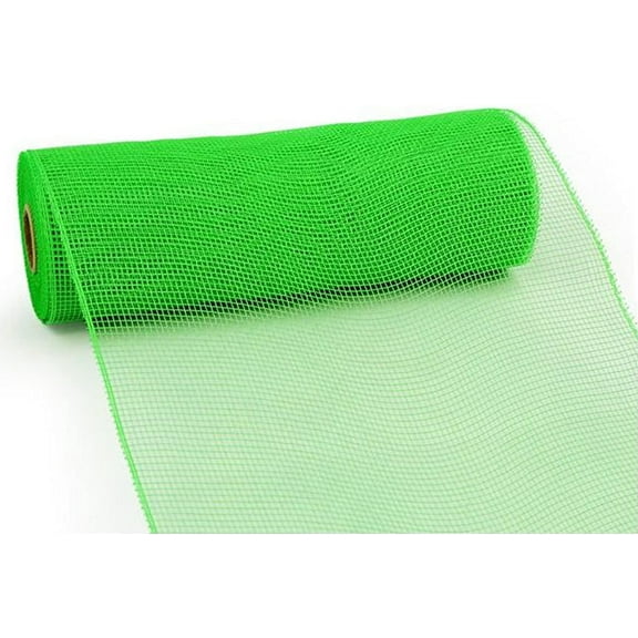 10 Inch x 30 Feet Deco Poly Mesh Ribbon - Lime Green Non Metallic : RE130268