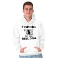 thumbnail image 4 of Fishing Reels Funny Fisher Pun Joke Men's Big & Tall Graphic Hoodie Brisco Brands 2X, 4 of 5