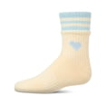 thumbnail image 2 of MeMoi  Sport Rib Heart Crew Socks - Girls - Female, 10, White, 2 of 6