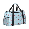 thumbnail image 2 of Fotbe Syringe And Red Cross Bolsa de Viaje con Estampado, Bolsa de Fin de Semana para Mujer con Compartimento para Zapatos, Bolsa de Gimnasio con Bolsillo Húmedo, 2 of 7