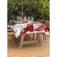 thumbnail image 2 of Outdoor Tablecloth with Umbrella Hole and Zipper, Red Snowman Christmas Rectangle Table Cloth 54x80 Inch Waterproof Tablecloth, Xmas Tree Snowflake Vintage Picnic Table Cover for Patio Camping, 2 of 7