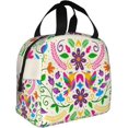 thumbnail image 2 of Faty-T Colorful Mexican Flower1 Reusable Lunch Box  Lunch Bag Cooler Reusable Tote Picnic Bag Container Lunch Box For Adult Women Men, 2 of 18