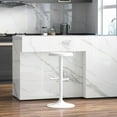 thumbnail image 3 of Metal Bar Stools, Counter Height Adjustable Barstools, Backless 360° Swivel Kitchen Stools for Island, Dining, Bistro, Pub (White), 3 of 13