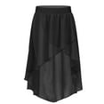 thumbnail image 4 of Hansber Kids Girls Two Piece Lyrical Dancewear Crop Top with Irregular Hem Skirts Latin Jazz Dance Outfits Black 12, 4 of 6