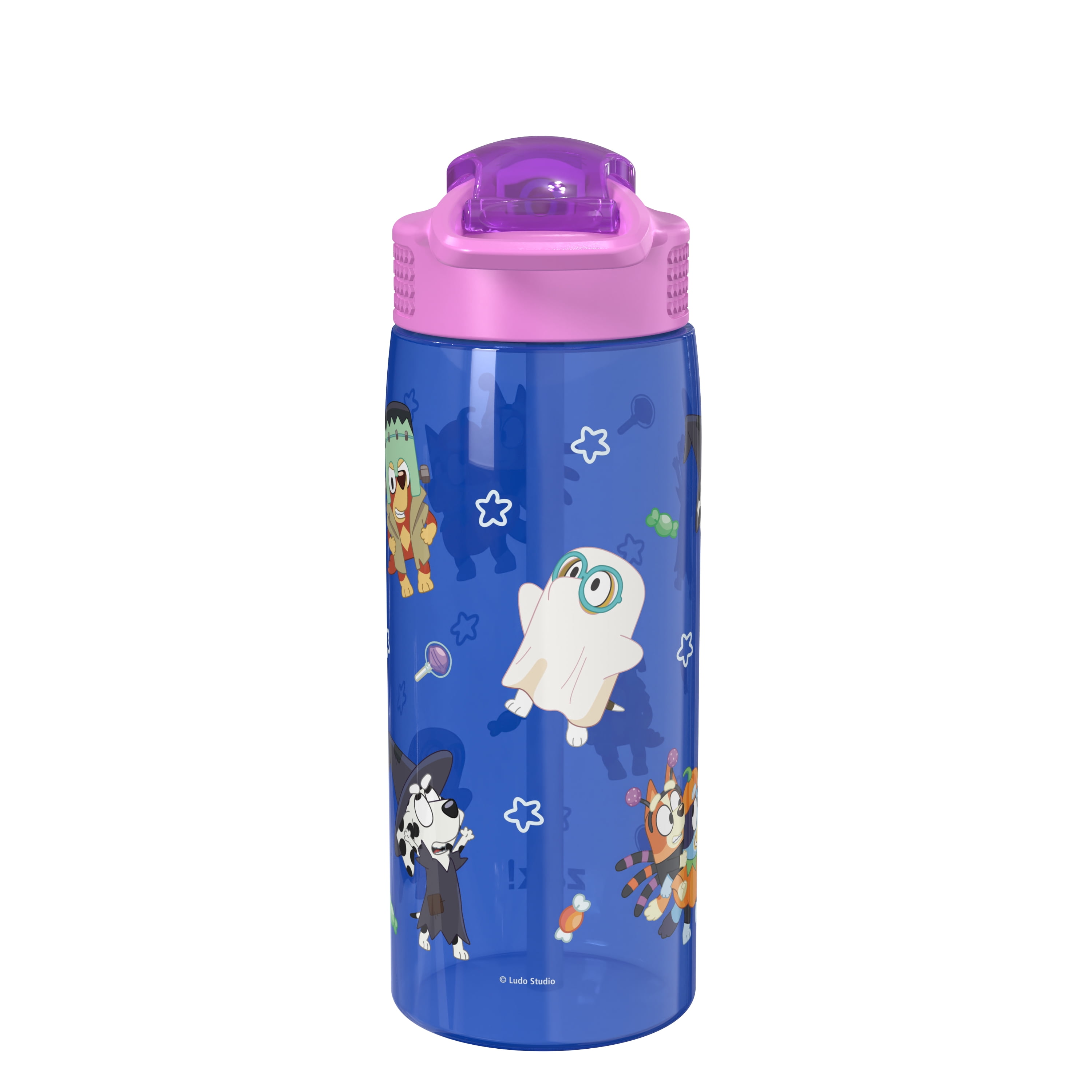 Zak Designs 25oz Stitch Halloween Orange Kids Straw Water Bottle
