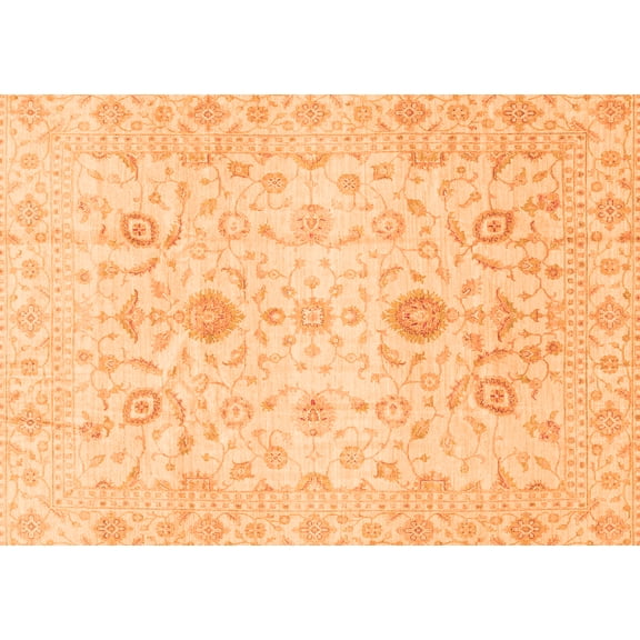Ahgly Company Indoor Rectangle Oriental Orange Traditional Area Rugs, 5' x 7'