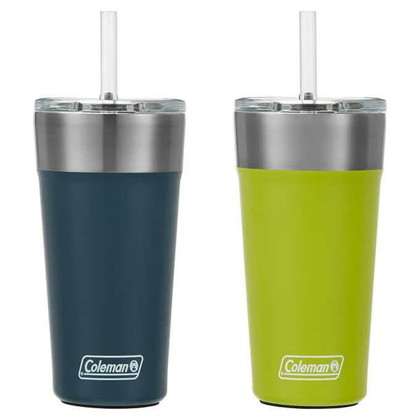 Coleman Stainless Steel Tumbler 2pack, 20oz (Green) and 18oz (Blue