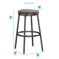 thumbnail image 5 of Bowery Hill 25" Backless Metal and Hardwood Counter Stool in Slate Grey Oak, 5 of 5