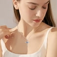 thumbnail image 4 of Midir&Etain Women's Angel Wings Cross Necklace 925 Sterling Silver Blue Heart Crystal Guardian Angel Necklace Angel Pendant Amulet Jewelry Gift for Women, 4 of 7