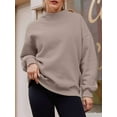 thumbnail image 2 of Womens Oversized Sweatshirts Highneck Pullover Long Sleeve Hoodies Tops Fall Fashion Outfits Clothes Coffee Color XL, 2 of 6