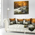 thumbnail image 2 of Designart Autumn Terrai With Trees and River - Landscape Printed Throw Pillow - 18x18, 2 of 4