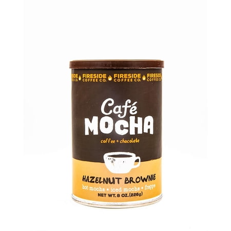 Fireside Coffee Company - Hazelnut Brownie - 8 oz Canister - Hot Mocha - Iced Mocha - Frappe - Hazelnut Brownie Brand Name: Fireside Coffee