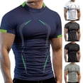 thumbnail image 3 of Mens Casual Slim hort Sleeve T-shirt Undershirt Blouse Muscle Fitness Gym Top, 3 of 11