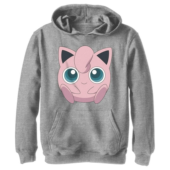 Boy's Pokemon Cute Jigglypuff Pull Over Hoodie Athletic Heather Small