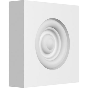 Ekena Millwork 4"W x 4"H x 3/4"P Standard Sedgwick Bullseye Rosette with Square Edge (2-Pack)
