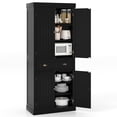 thumbnail image 1 of Costway Armario Despensa de 4 Puertas de 183 cm, Armario Alto Despensa de Cocina con Cajón y Estantes Ajustables, Aparador Independiente para Comedor, Sala de Estar, Pasillo, Negro/Marrón/Gris/Blanco, 1 of 6