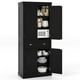 thumbnail image 1 of Costway Armario Despensa de 4 Puertas de 183 cm, Armario Alto Despensa de Cocina con Cajón y Estantes Ajustables, Aparador Independiente para Comedor, Sala de Estar, Pasillo, Negro/Marrón/Gris/Blanco, 1 of 6