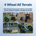 thumbnail image 3 of KneeRover Quad All Terrain Knee Scooter - Heavy Duty, for Surgery Recovery and Injuries, Metallic Blue, 3 of 9