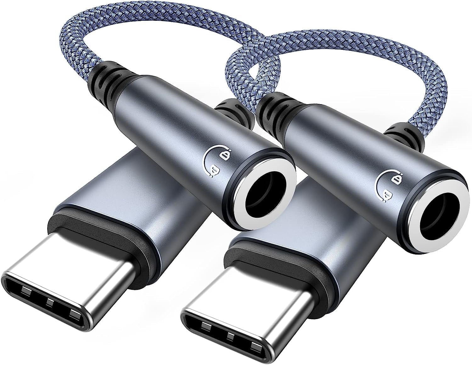 USB Type C to 3.5mm Female Headphone Jack Adapter, (2Pack) USB C to