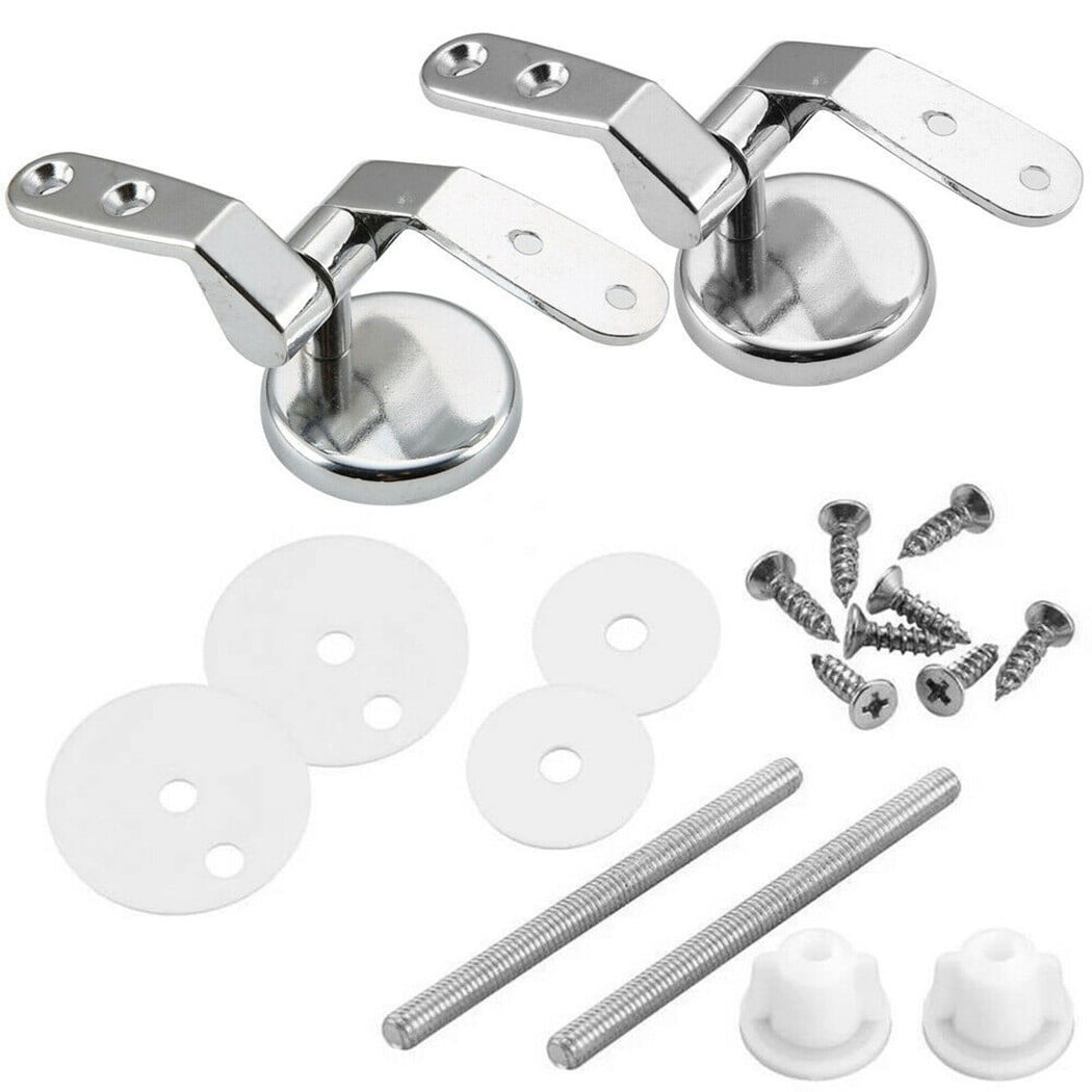 Universal Replacement Toilet Seat Hinges Chrome Set Fittings Screws