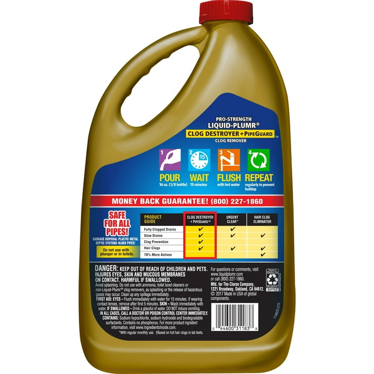 Drano Commercial Line Clog Remover, Max Gel, Pro Strength - 1 gal, 128 fl oz