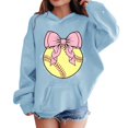 thumbnail image 4 of EnJoCho Girls Oversized Hoodie Softball Bow Graphic Pullover Hooded Sweatshirt Long Sleeve Front Pocket Casual Fall Winter School Sporty for Kids Teens, 4 of 5