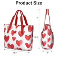 thumbnail image 3 of Tote Bag for Women - Valentine's Day Heart Pattern Shoulder Bag - Large Utility Work Duffle Bag with Zipper Handbag for Travel, Work, Sprots, 3 of 5