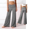 thumbnail image 3 of Kids Yoga Pants Girls Foldover Low Waisted Wide Leg Sweatpants Gray Kid Yoga Pants 7-8 Years, 3 of 6