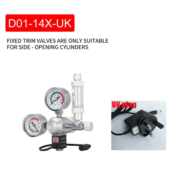 Regulador De Co2 Kit de válvula solenoide de CO2 para contador de burbujas de acuario Universal DIY (enchufe británico M22) Wdftyju Libre de BPA