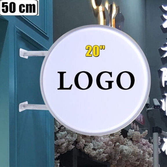 20" Double Sided Outdoor Round Illuminated Projecting LED Light Box Sign