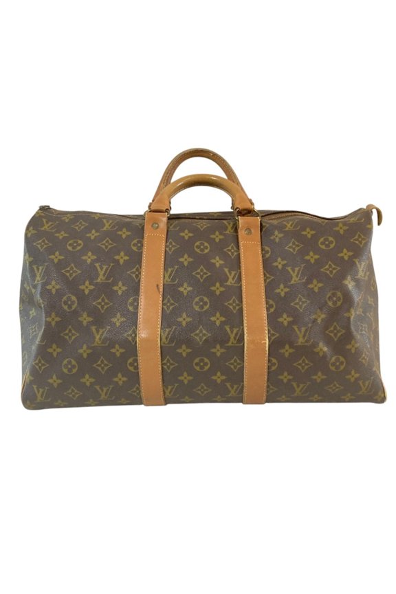 Pre-Owned LOUIS VUITTON Vintage Monogram Keepall 45 Boston Bag, Made in USA, Brown,...