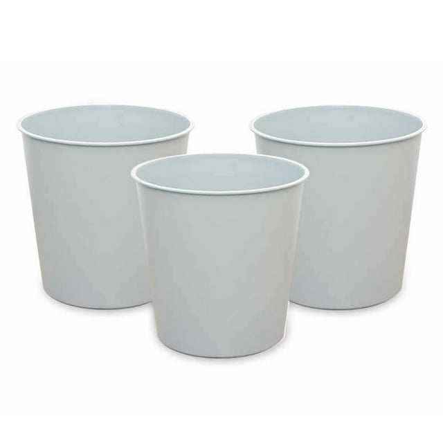 Monstrate Cubo de basura de 3 piezas, cubo de basura ligero de estilo moderno, sin tapa, contenedor de basura, cesta de baño, cocina Suministros de limpieza para el hogar Azul claro/S