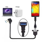 Chenyang Down Angled USB 3.0 Male to Female Type-A Panel Type Header Cable 90 Degree Connector 30cm