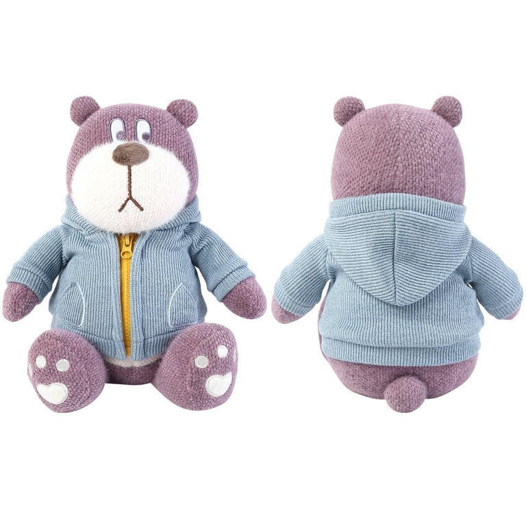 Shininglove Hansbear 13.8in Dressed Teddy Bear, Cute Stuffed Animal with  Removable Zip-up Jacket for Boys Girls, Plush Toy for Birthday Christmas 