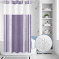 thumbnail image 3 of No Hook Shower Curtain, Vintage Purple Striped Shower Curtains for Bathroom with See Through Top Window, Farmhouse Modern Stripes Boho Waterproof & Washable Bath Curtain Small Stall 36"x78", 3 of 9