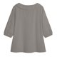 thumbnail image 5 of Mujeres Manga Corta Tops 3/4 Manga Blusa Ruffle Puff Cordón de Lino Color Sólido Casual Camisa de Verano, 5 of 5