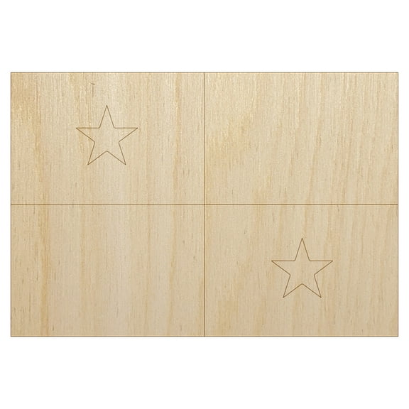Panama Flag Wood Shape Unfinished Piece Cutout Craft DIY Projects - 6.25 Inch Size - 1/8 Inch Thick